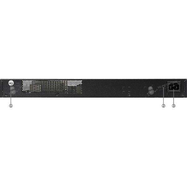 back-panel-s5735s-l24ft4s-a-datasheet Huawei Switch S5735S-L24FT4S-A with 12 × 10/100Base-Tx ports, 12 × 10/100/1000Base-T ports, and 4 × GE SFP ports for enterprise networks