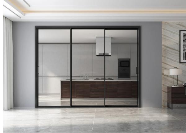 Porte coulissante en aluminium minimaliste Porte extérieure pour villas Hôtels bureaux Cuisine salon