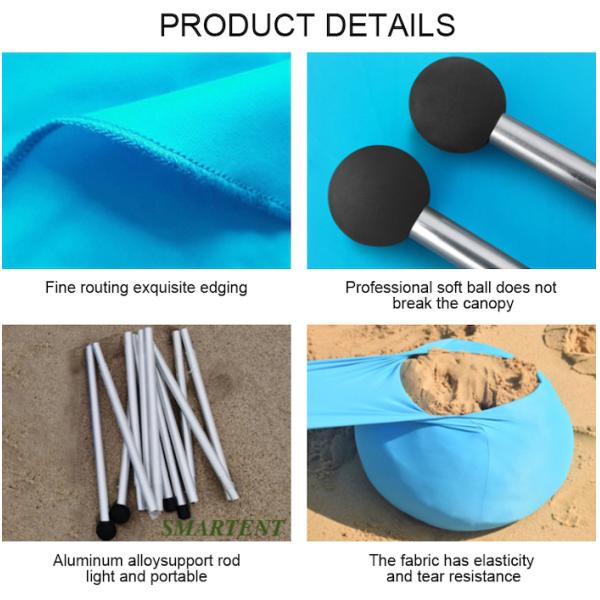 Голубой поп полиэстера Leica вверх приставает предохранение от к берегу 210X210X170CM шатра тени Солнца ультрафиолетовое