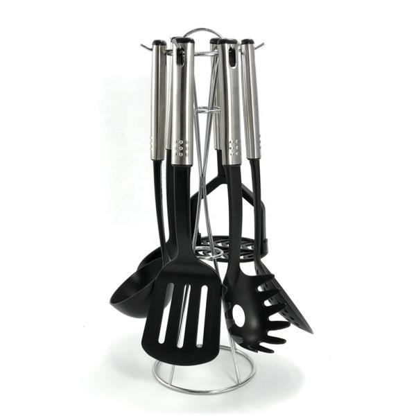 Tableware Kitchen Utensils Set with Silk Printing Logo and Nylon Spoon Holder Masher
