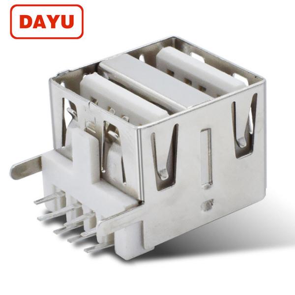 Durable Dual Row USB A Female Connector 2.0 Jack For Power Bank