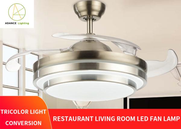 ROHS Dimmable 4 Blade Ceiling Fan With Light 72W 3 Color