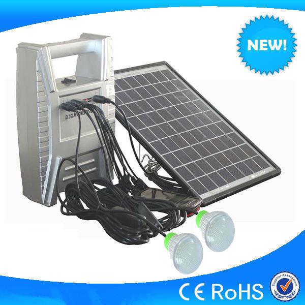 Small 8w solar system with 2pcs LED light, cheap sale mini home lighting solar system