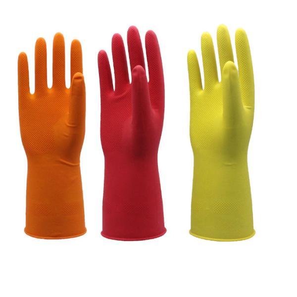 Light Weight Kitchen Dip Flock Lined Dishwashing Gloves