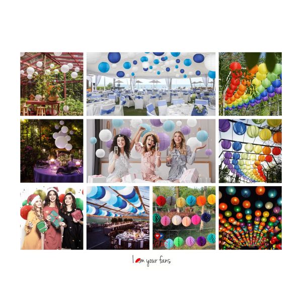 Wholesale Customized Printing Hanging Round Colorful Paper Lamp Paper Lanterns