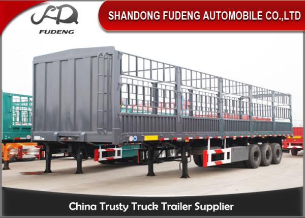 Tri Axle Livestock Semi Trailers / 40 Foot Steel Cattle Stock Trailers 