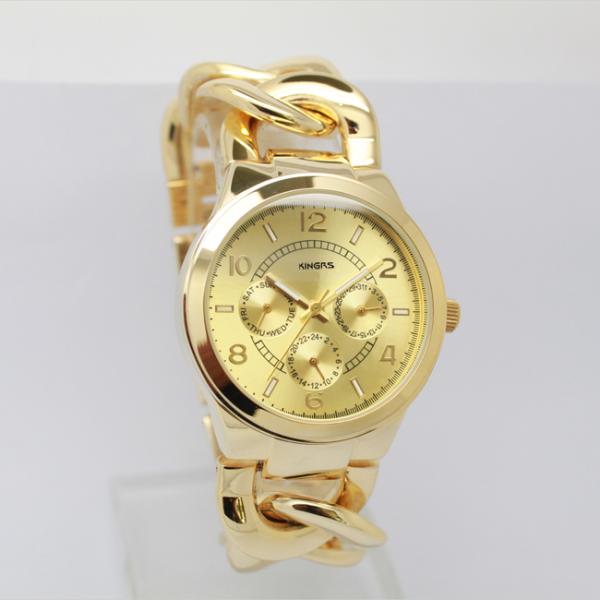 Waterproof Ladies Cowboy Link Alloy Wrist Watch With Multifunction Dial