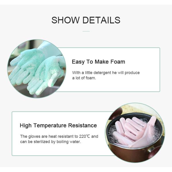 Silicone Dishwashing Gloves for Temperature Range -40 220 C Highly Welcome OEM/ODM