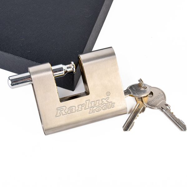 Rarlux 60-90mm High Security Durable Anti-Theft Padlock Solid Iron Armoured Body Rectangular Padlock