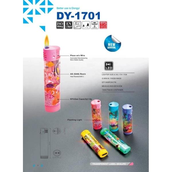 Dy-1701 светодиодная лампа Пластиковый газовый электрический сигаретный зажигалка 8.3 * 2.17 * 1.7 см для OEM