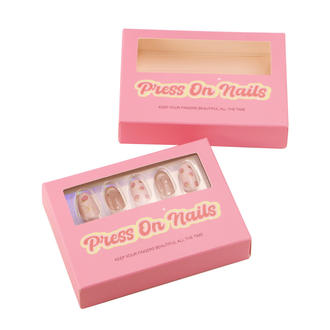 Premium Custom Press On Nail Packaging Box With Window Display