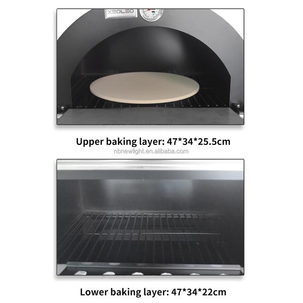 Outdoor Courtyard Charcoal Oven for Baking Pizza Portable and 30.5*30.5cm Stone Size