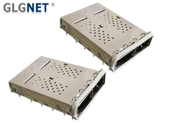 56G Ethernet QSFP+ Cage 1 x 2 Multiple Port Press Fit With EMI Gasket