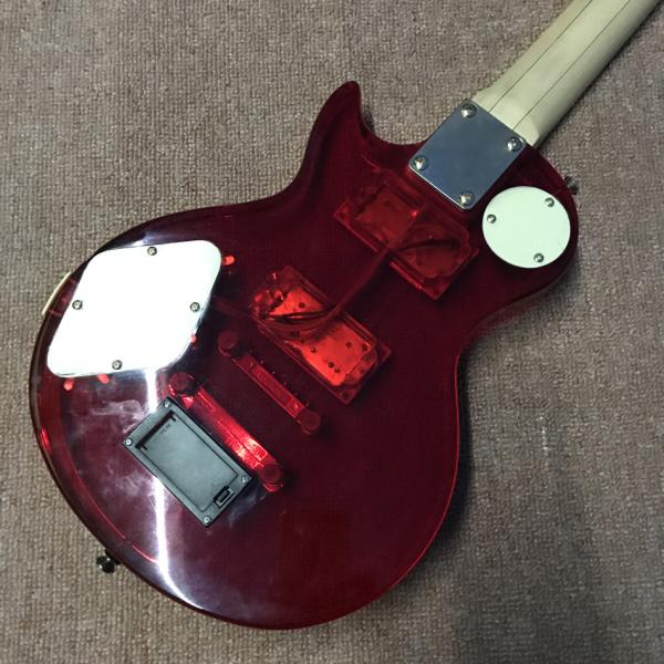 High quality LED light acrylic electric guitar maple fingerboard, free shipping