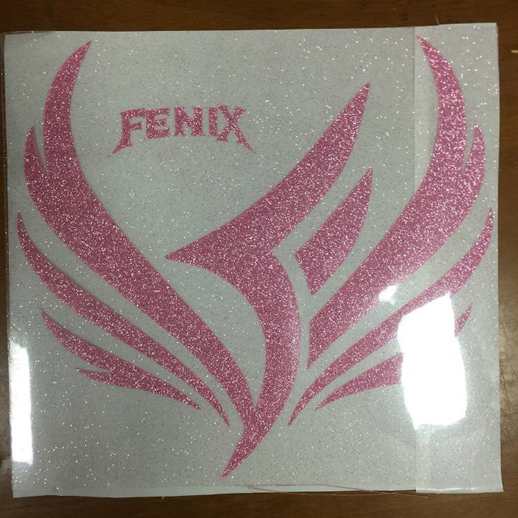 customized Fine Flake Glitter Iron On Logos/Metallic Glitter Vinyl Logos for Clothing