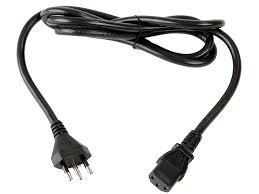 220VAC Long Extension Cord , Laptop Power Cord With EU 3 Pin Plug