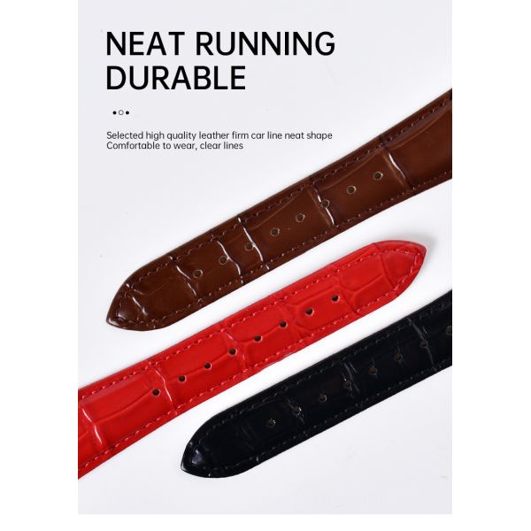 Bamboo-textured Genuine Leather Strap