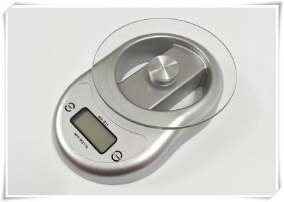 Silver Color Tempered Glass Digital Scale With 5000g Maximum Load