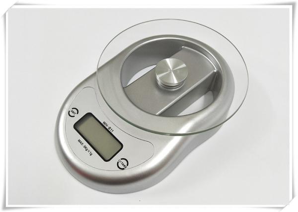 Silver Color Tempered Glass Digital Scale With 5000g Maximum Load