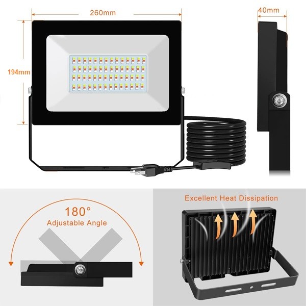 SMD Waterproof Outdoor Flood Lights , IP66 100W Outdoor Rgb Flood Lights