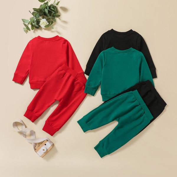 Baby Boys And Girls Children'SSolid Pants Two Piece Outfit Worsted