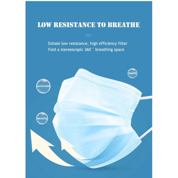 Droplets White Cotton 3 Ply Earloop Disposable Medical Face Mask