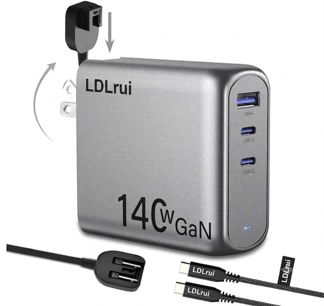 Small GaN Fast Charger 140W High Power GaN Charger Supports PD 3.1 PD 3.0 QC 4.0 Fast Charging Protocols