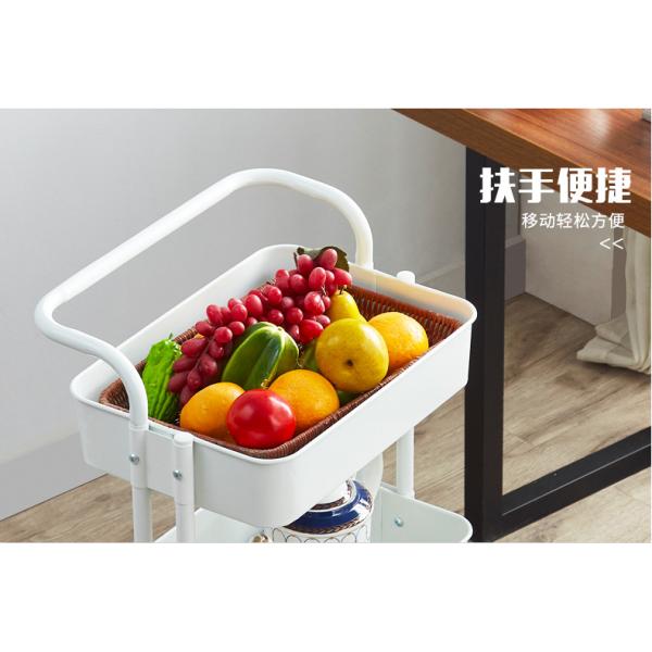 Kitchen Three Storey 15kg Bearing Metal Trolley Cart