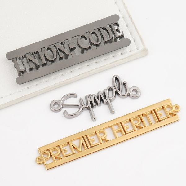 Custom Size Metal Letter Logo For Handbags Bag Hardeware 3D Gold Separated