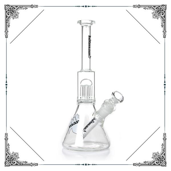10 Inches Hitman Glass Smoking Water Pipes With 8 Arms Tree Percolator Bongs Mix Color