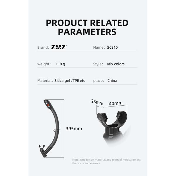 Máscara de buceo sin marco de silicona y snorkel para niños