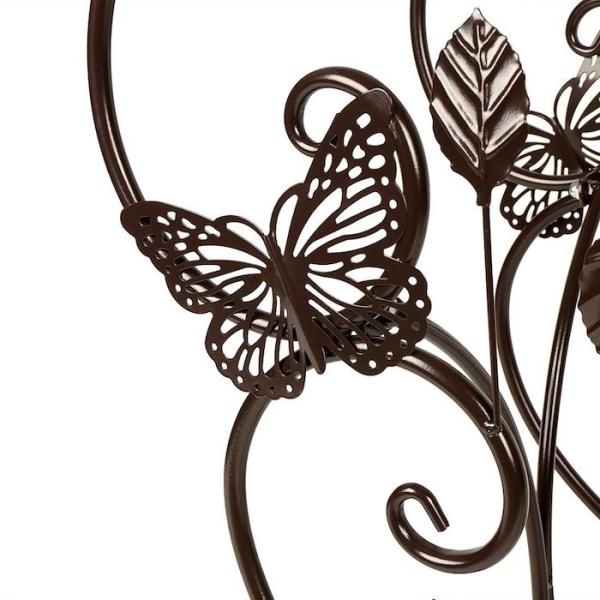 Multilayer Brown Painting 26cm Metal Planter Rack  Iron Flower Pot Holder