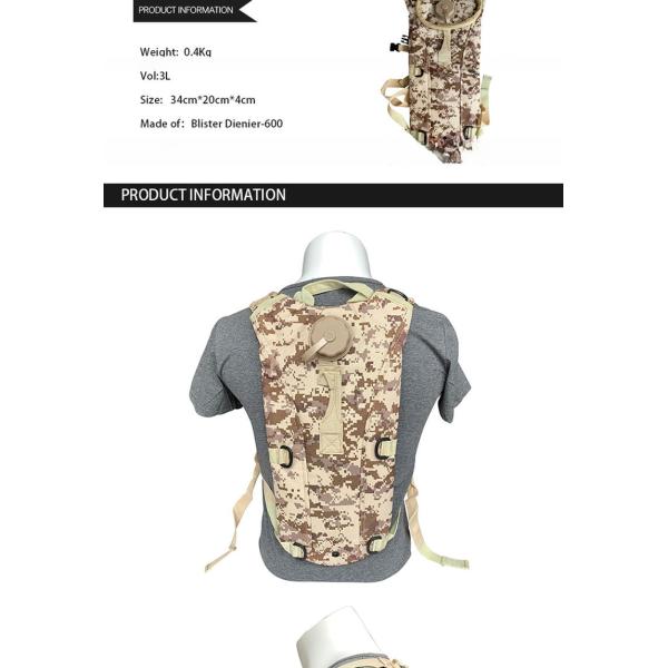 Customized Logo Multicam CP Camping Water Hydration Bag Perfect for Outdoor Adventures