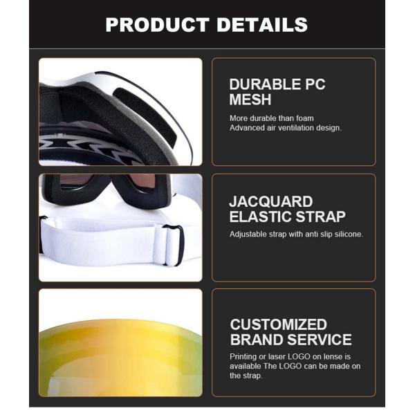 Three Layer Foam Polarizer Anti Fog Outdoor Sports Snowboard Ski Goggles for Woman