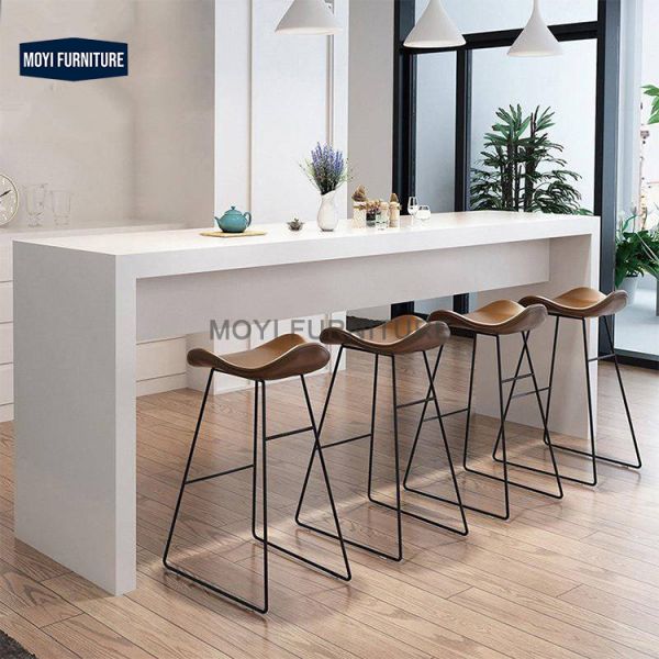 MOYI Kitchen Breakfast High Counter Bar Stool Modern Leather Velvet Bar Chairs