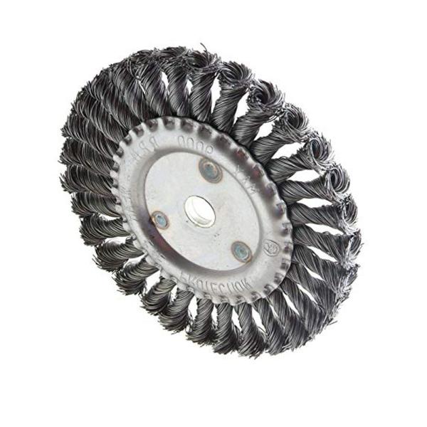 Customized Logo 8 Inch Wire Wheel Brush Brass-Coated Hardened Steel Wire