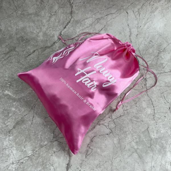 Custom Satin Pouch Bag with Logo for Hair Clothes Shoes Jewelry Cosmetics Gift Silk Satin Bag Packaging Wig Storage Bag