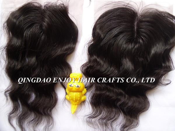 Lace top closure 4''x4'' ,malaysian virgin hair natural color loose wave 10''-24''length