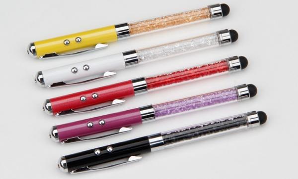 2014 Hot! Crystal pens - metal ball pen -touch screen pen-laser point