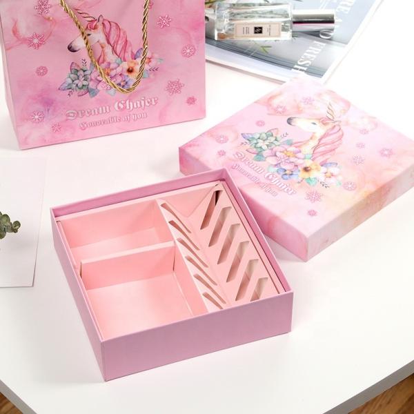 Unicorn Design Paper Cookie Boxes Biodegradable Material With Customized Printing