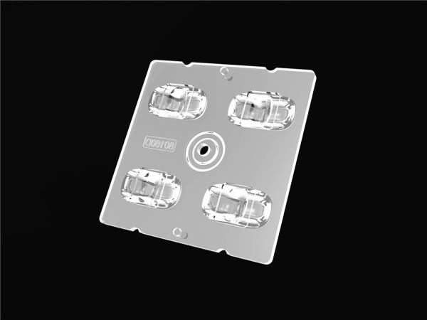 4IN1 50*50mm 80*160 graus ângulo de feixe de lente LED módulo de iluminação pública para iluminação municipal