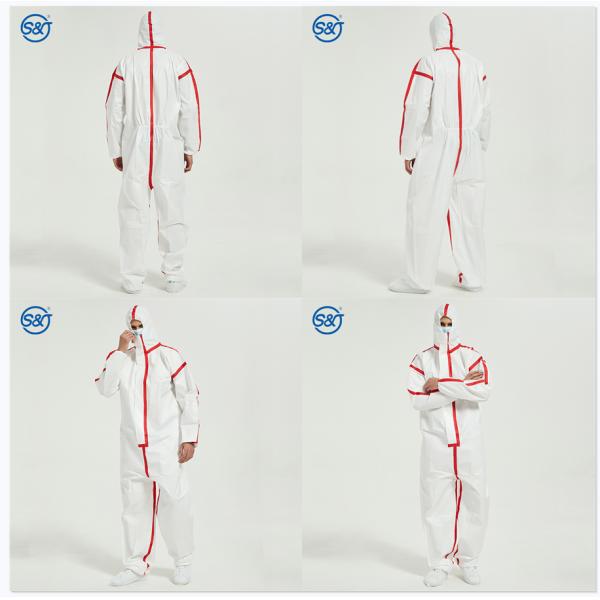 PPE Disposable Protective Coverall Impervious Overalls With Taped Seam