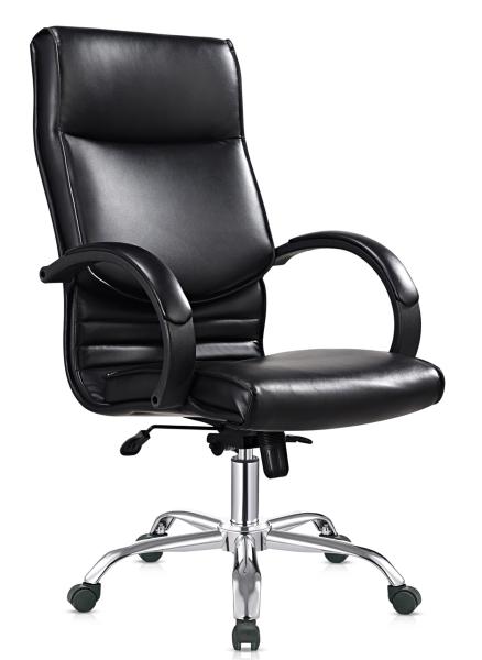 Big Pu Leather Swivel Chair , Rotating Office Chairs With Arms And Wheels