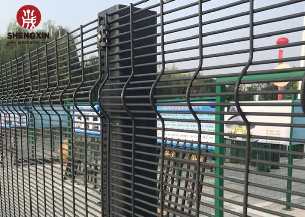 Welded Mesh 358 Security Fence Anti Climb Powder Coating I Post