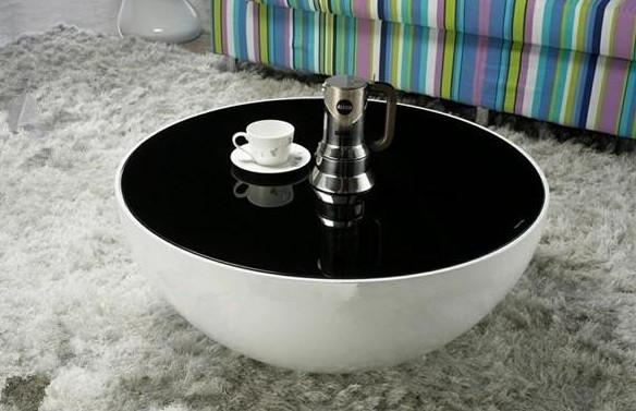 Novel Modern Half Ball Shape Round Bowl Fiberglass Tea Coffe Table