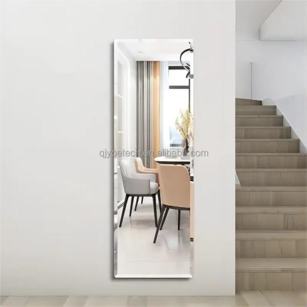 Double-Coated Silver Glass Mirror in Modern Rectangle Style for Bathroom Dressing Decor