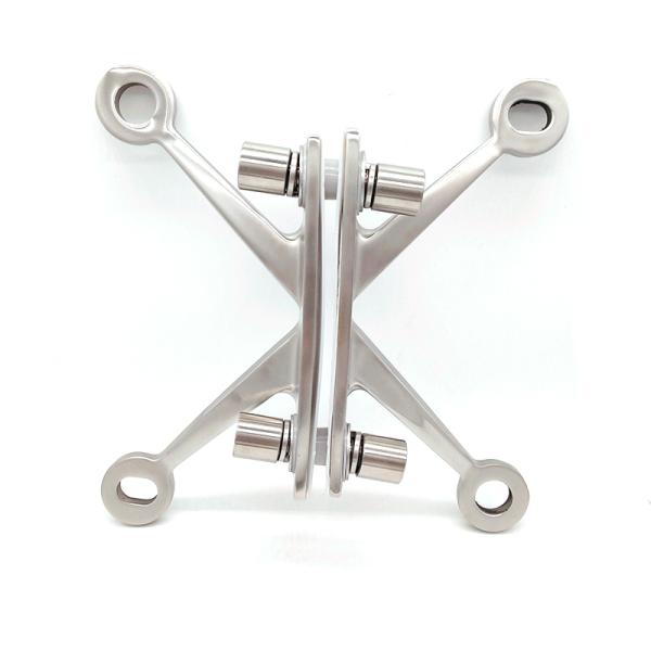 SS316 SS304 Mirror Stainless Steel 316 Four Arms Curtain Wall Fitting