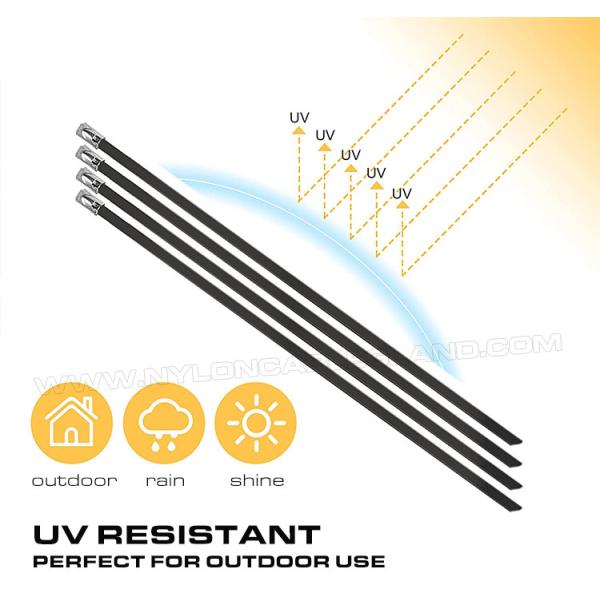 Attache câble acier inox 304 enduit de polyester coloré 12x300mm, serre-câble métallique inox 316 490lbs pour tuyaux