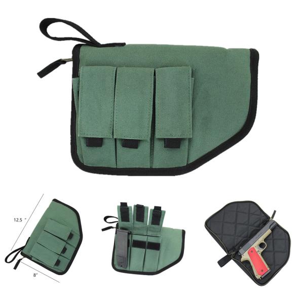 Canvas Pistol Rug With 3 Mag Pocket For Range Shooting