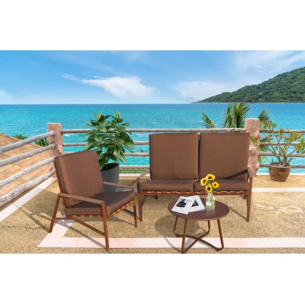 Attractive Design Modern Sofa Set Furniture Luxury Teak Wood Outdoor Patio Garden Sofa Set With Cushion Furniture Set